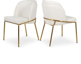 Jagger Contemporary Dining Chair Set of 2 with Soft Cushioning and Stylish Brushed Gold Legs