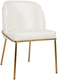 Jagger Contemporary Dining Chair Set of 2 with Soft Cushioning and Stylish Brushed Gold Legs