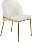 Jagger Contemporary Dining Chair Set of 2 with Soft Cushioning and Stylish Brushed Gold Legs