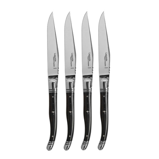 Goyon-Chazeau, Set of 4, Ebony Wood Laguiole Steak Knives