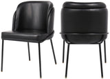 Jagger Contemporary Dining Chair Set of 2 with Soft Cushioning and Stylish Brushed Gold Legs
