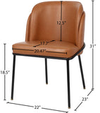 Jagger Contemporary Dining Chair Set of 2 with Soft Cushioning and Stylish Brushed Gold Legs