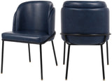 Jagger Contemporary Dining Chair Set of 2 with Soft Cushioning and Stylish Brushed Gold Legs