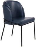 Jagger Contemporary Dining Chair Set of 2 with Soft Cushioning and Stylish Brushed Gold Legs