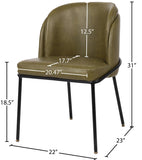 Jagger Contemporary Dining Chair Set of 2 with Soft Cushioning and Stylish Brushed Gold Legs