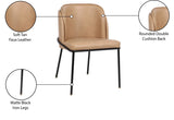 Jagger Contemporary Dining Chair Set of 2 with Soft Cushioning and Stylish Brushed Gold Legs