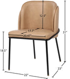Jagger Contemporary Dining Chair Set of 2 with Soft Cushioning and Stylish Brushed Gold Legs