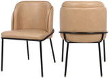 Jagger Contemporary Dining Chair Set of 2 with Soft Cushioning and Stylish Brushed Gold Legs