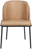 Jagger Contemporary Dining Chair Set of 2 with Soft Cushioning and Stylish Brushed Gold Legs