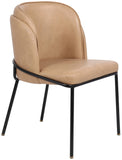 Jagger Contemporary Dining Chair Set of 2 with Soft Cushioning and Stylish Brushed Gold Legs