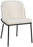 Jagger Contemporary Dining Chair Set of 2 with Soft Cushioning and Stylish Brushed Gold Legs