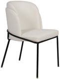 Jagger Contemporary Dining Chair Set of 2 with Soft Cushioning and Stylish Brushed Gold Legs