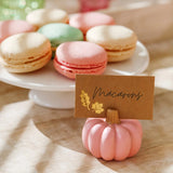 Burgundy & Blush Pink Pumpkin Place Card Holder (Set of 6)