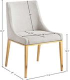 Haines Dining Chair – Elegant Contemporary Design with Luxurious Fabric and Stylish Gold Legs for Dining Room