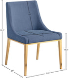Haines Dining Chair – Elegant Contemporary Design with Luxurious Fabric and Stylish Gold Legs for Dining Room