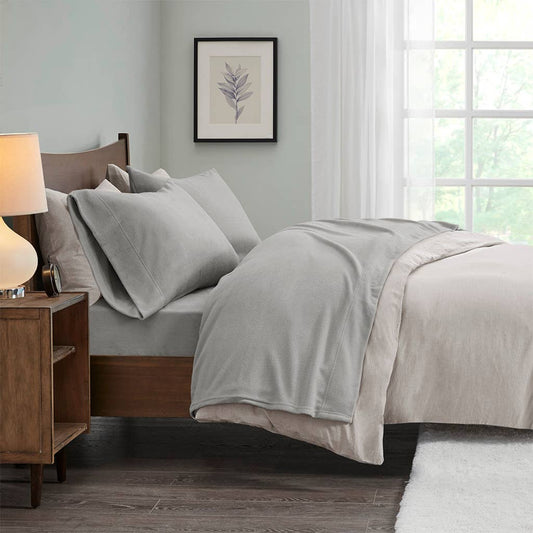 Microfleece Warm Sheet Set, Grey
