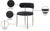 Beacon Boucle Fabric Dining Chair Set - Contemporary Design with Sturdy Iron Frame for Comfort