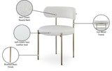 Beacon Boucle Fabric Dining Chair Set - Contemporary Design with Sturdy Iron Frame for Comfort