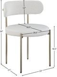 Beacon Boucle Fabric Dining Chair Set - Contemporary Design with Sturdy Iron Frame for Comfort
