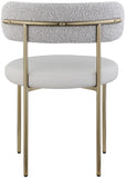 Beacon Boucle Fabric Dining Chair Set - Contemporary Design with Sturdy Iron Frame for Comfort