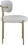 Beacon Boucle Fabric Dining Chair Set - Contemporary Design with Sturdy Iron Frame for Comfort