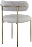 Beacon Boucle Fabric Dining Chair Set - Contemporary Design with Sturdy Iron Frame for Comfort