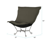 Scroll Puff Chair Sterling Charcoal Titanium Frame