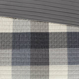 6 Piece Buffalo Plaid Herringbone Reversible Quilt Set, Grey