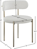 Beacon Boucle Fabric Dining Chair Set - Contemporary Design with Sturdy Iron Frame for Comfort
