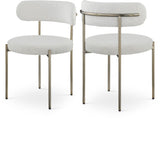 Beacon Boucle Fabric Dining Chair Set - Contemporary Design with Sturdy Iron Frame for Comfort