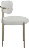 Beacon Boucle Fabric Dining Chair Set - Contemporary Design with Sturdy Iron Frame for Comfort