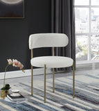 Beacon Boucle Fabric Dining Chair Set - Contemporary Design with Sturdy Iron Frame for Comfort