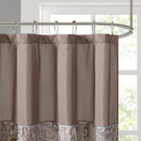 Traditional Silky Paisley Shower Curtain, Taupe