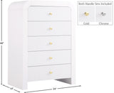 Artisto Contemporary Chest with Rich Ash Veneer Finish and Versatile Gold & Chrome Handles
