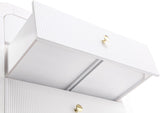 Artisto Contemporary Chest with Rich Ash Veneer Finish and Versatile Gold & Chrome Handles