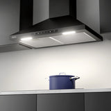 CIARRA 30 Inch Wall Mount Range Hood with Wave Gesture Control, 650 CFM Powerful Ventilation, Touch Control, LED Lighting CAB75206-N-OW