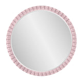Varsha Round Oversized Beaded Mirror in Glossy Lilac