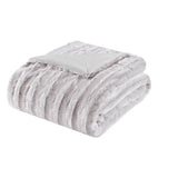 Wholesale Ultra-Soft Plush Long Fur Throw Pillow and Blanket, Grey