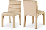 Kai Dining Chair Set of 2 - Luxurious Velvet Upholstery with Channel Tufting for Ultimate Comfort