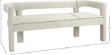 Athena Velvet Contemporary Bench - Luxurious Seating Solution for Modern Living Spaces, 66.5" Wide