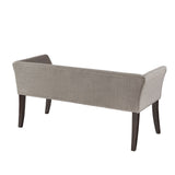 Flared Low Arm Low Back Accent Bench, Grey