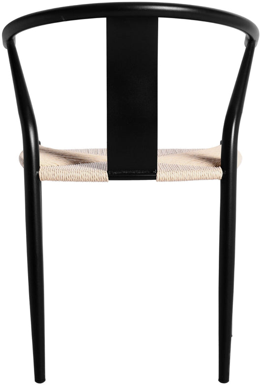 Beck Mid Century Dining Chair Set - Stylish Rope Fabric Seating with Sleek Metal Legs for Modern Homes