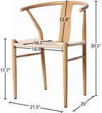 Beck Mid Century Dining Chair Set - Stylish Rope Fabric Seating with Sleek Metal Legs for Modern Homes