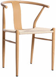 Beck Mid Century Dining Chair Set - Stylish Rope Fabric Seating with Sleek Metal Legs for Modern Homes