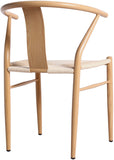 Beck Mid Century Dining Chair Set - Stylish Rope Fabric Seating with Sleek Metal Legs for Modern Homes