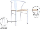 Beck Mid Century Dining Chair Set - Stylish Rope Fabric Seating with Sleek Metal Legs for Modern Homes