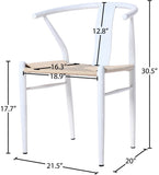 Beck Mid Century Dining Chair Set - Stylish Rope Fabric Seating with Sleek Metal Legs for Modern Homes