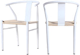 Beck Mid Century Dining Chair Set - Stylish Rope Fabric Seating with Sleek Metal Legs for Modern Homes