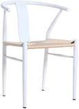 Beck Mid Century Dining Chair Set - Stylish Rope Fabric Seating with Sleek Metal Legs for Modern Homes