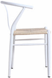 Beck Mid Century Dining Chair Set - Stylish Rope Fabric Seating with Sleek Metal Legs for Modern Homes